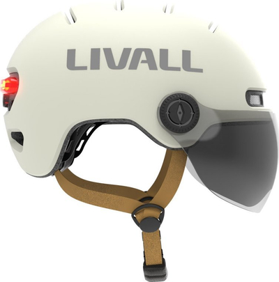 Helmetë biçiklete Livall L23, 54–58 cm, me LED dhe SOS, e bardhë