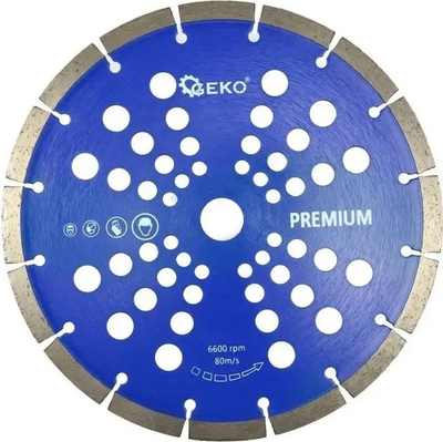 Disk prerës diamant Geko Premium 350mm, segmentuar, blu