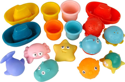 Set lodrash për banjo Leantoys, 17 pjesë, shumëngjyrëshe