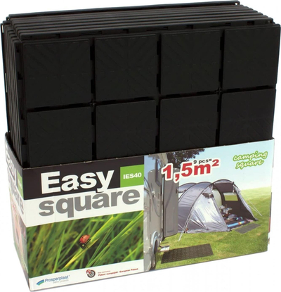 Tapet modulare Prosperplast Easy Square IES40, 1.5m², plastik, e zezë