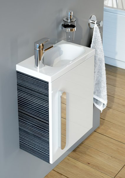 Lavabo Ravak Chrome XJGL1100000, 40x22 cm, vrimë rubineti majtas, e bardhë