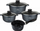 Set tenxheresh Zilner ZL-7026, 7 pjesë, me veshje granit mermeri, i zi
