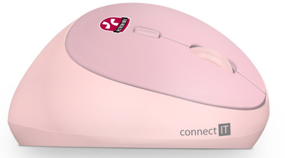Вертикален ергономски глушец CONNECT IT FOR HEALTH LADIES, безжичен, 1600 DPI, розова боја