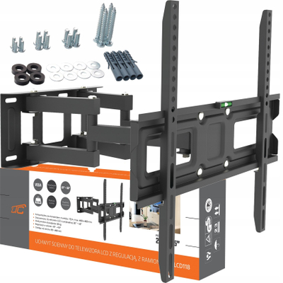 Mbajtëse muri për TV LTC Strong Mount, 37"-99", rrotulluese, e zezë