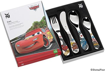 Set takëmesh për kalamaj WMF Disney Cars 2, 4 pjesë, çelik inox, shumëngjyrësh