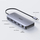 USB-C HUB Unitek 6 во 1, M.2 SSD куќиште, HDMI, PD 100W, сив