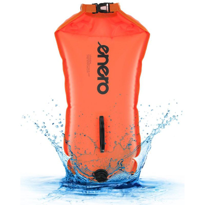 Bojë noti me ajër Enero Safety Buoy Dry Pocket, 72x36 cm, xhep që s’e merr uji, portokalli