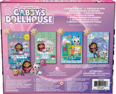 Set puzzle druri SM Games Gabby's Dollhouse, 4 copë, shumëngjyrësh