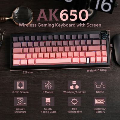 Tastierë mekanike AJAZZ AK650 Joint, RGB, hot swappable, e zezë