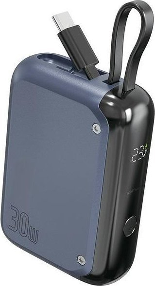 Powerbank 4smarts Pocket, 10000mAh, 30W USB-C, blu çeliku