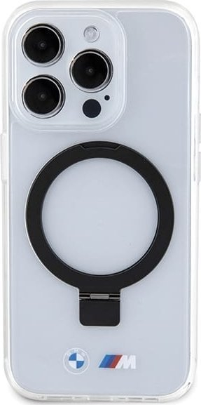 Maskë mbrojtëse BMW M Series, hardcase me unazë dhe MagSafe për iPhone 15 Pro, transparente