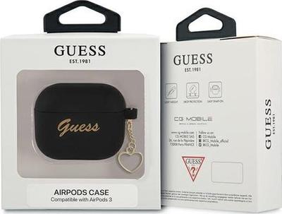 Mbrojtëse Guess Gjett GUA3LSCHSK për AirPods 3, e zezë
