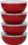 Set tasash kuzhine KitchenAid Pinch, 4 copë, me kapakë, e kuqe Empire Red