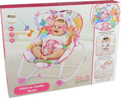Karrige lëkundëse Lean Sport Rocker Seat 2 in 1 Pink Little Flower, me vibrim e tinguj, rozë