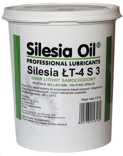 Yndyrë litiumi Silesia Oil ŁT 4 S 3, për makina, 0.8kg, e bardhë