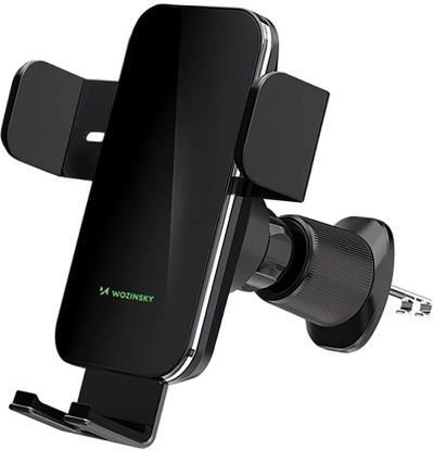 Mbajtëse telefoni Wozinsky WEDZ-3Y8S për grilë ajrimi makine, me karikues wireless 15W, e zezë