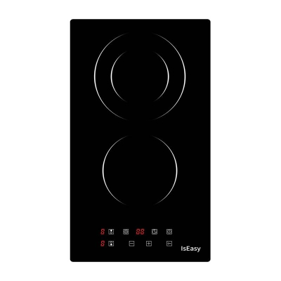 Panel elektrik qeramik Iseasy LT2V-15, 2 zona gatimi, 2000W dhe 1200W, i zi
