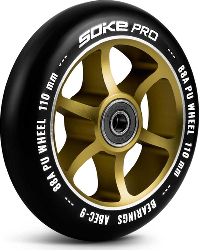 Rrota trotineti Soke Scooter 110mm, ABEC 9, set 2 copë, ngjyrë e artë
