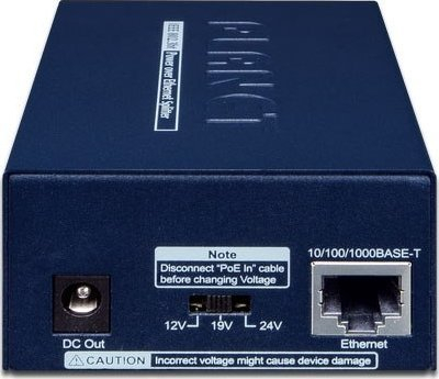 Сплитер за мрежа PLANET POE-173S, Гигабит PoE, излез 12V 19V 24V, црн