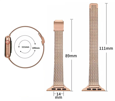 Rripa për orë dore 4wrist Apple, të argjendtë, 42, 44, 45 & 49 mm