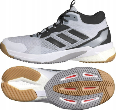 Atlete indoor Adidas Crazyflight 5 Mid, meshkuj, BOOST Lightstrike, të bardha