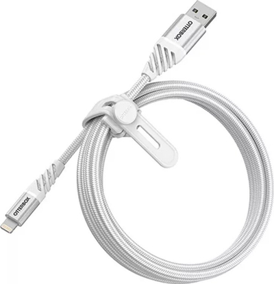 Kabllo karikimi OtterBox Lightning në USB A, 2 metra, e endur, e bardhë