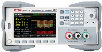 Furnizues laboratorik Uni-T UDP6933B, tension i rregullueshëm, rrymë e rregullueshme, gri