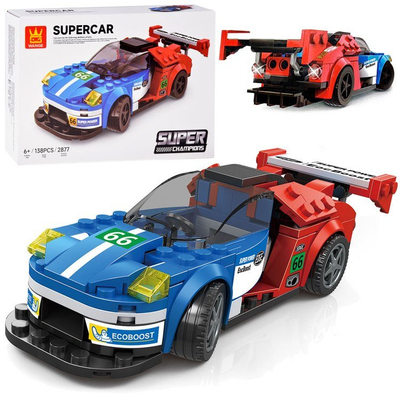 Set blloqe ndërtimi Jokomisiada ZA5744, makinë sportive, 138 copë, blu e kuqe