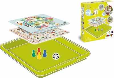 Set loje me sirtar Smoby Tiroir Drawer, 4 lojëra tavoline, për shtëpiza Neo, jeshil