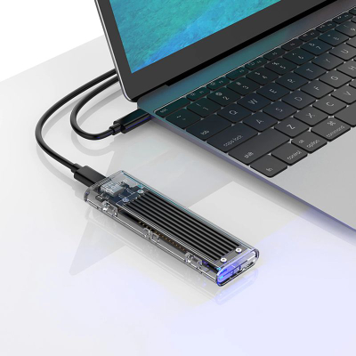 Kuti e jashtme SSD Orico TCM2-C3 M.2 NVMe, USB-C 10Gb/s, transparente