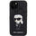 Këllëf telefoni Karl Lagerfeld KLHCP15SSAKKNSCK për iPhone 15 6.1", hardcase Saffiano, me xhep për karta, i zi