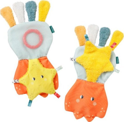 Играчка за бања Fehn Bath Book Octopus, водена книга за бебиња, со прстен за прицврстување, шарена