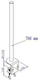 Shtyllë montimi tavoline Lindy Desk Clamp Pole, 700mm, metal, argjendi gri