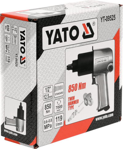Çelës goditës pneumatik Yato YT-09525, 1/2", 8 bar, gri
