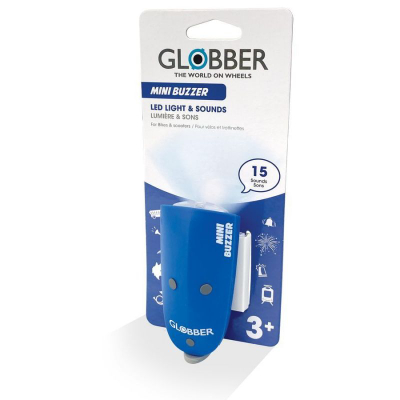 Dritë LED me borie Globber Mini Buzzer 530-100 DE1, për biçikletë dhe trotinet, e bardhë