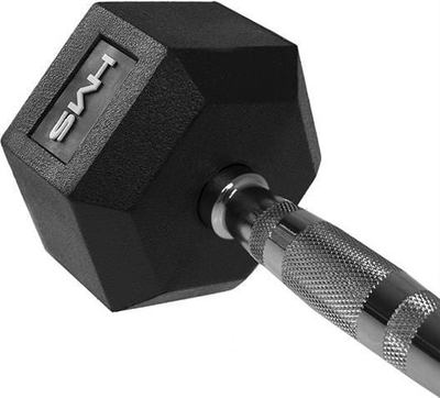Shtangë dore HMS HEX PRO, 42.5 kg, çelik me gomë, e zezë