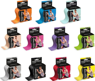Shirit kinezilogjik sportiv Pinotape Sport, 5cm x 5m, me ngjitje ekstra të fortë, ngjyrë vjollcë