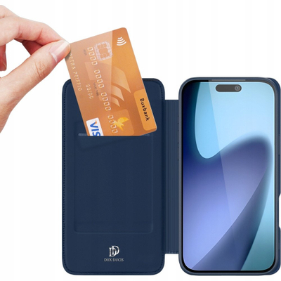 Futollë telefon Dux Ducis Skin Pro për iPhone 17, me stand, blu