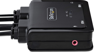 Ndërprës KVM StarTech.com me 2 porta USB C, 4K 60Hz, DisplayPort, i zi