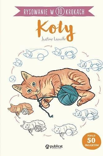Libër vizatimi Drawing In 10 Steps Cats, udhëzues me 10 hapa, mace, shumëngjyrësh