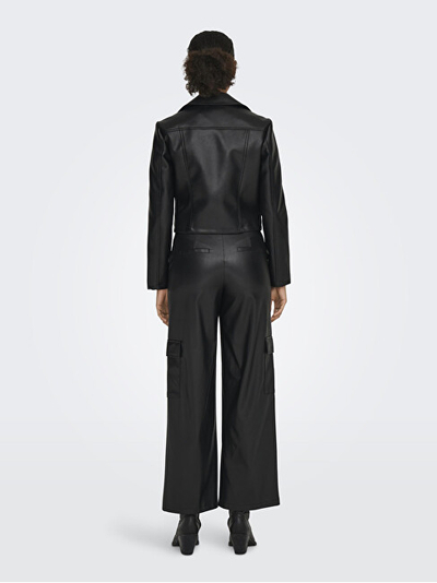 Xhaketë për femra Jacqueline de Yong Jdyetta Leatherette Jacket, e zezë