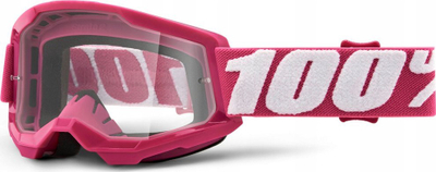 Syze moto për kalamaj 100 Percent Strata 2 Fletcher Youth, xham i pastër Lexan, brez 40mm me silikon, transparente