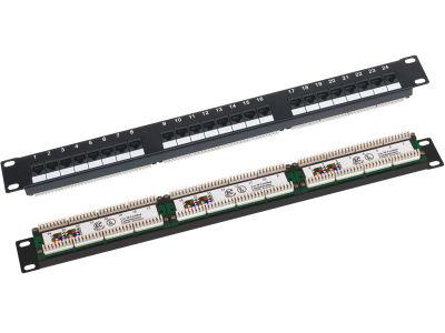 Patch panel Q Lantec PK U5 1, 24 porta, Cat 5E, 1U 19", i zi