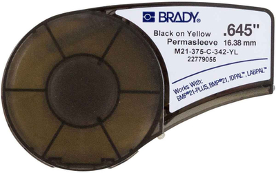 Kapsulë etiketime Brady PermaSleeve PS, 3/8" dia, për M210 M211, e verdhë