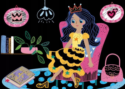Libër kreativ Avenir Mini Scratch Book Princess, për kalamaj, format i vogël, shumëngjyrësh