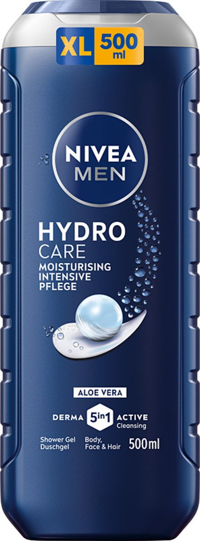 Xhel dushi Nivea Men Hydro Care, 5 në 1, aloe vera, 500ml