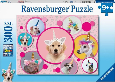 Puzzle Ravensburger Unicorn Puppies XXL, 300 pjesë, 49 x 36 cm, shumëngjyrësh