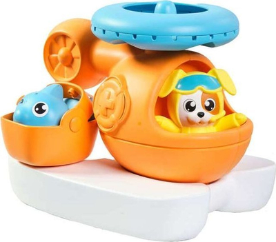 Lodër për banjo Tomy Toomies Bath Splashing Helicopter with Dog, për kalamaj 12m+, shumëngjyrëshe