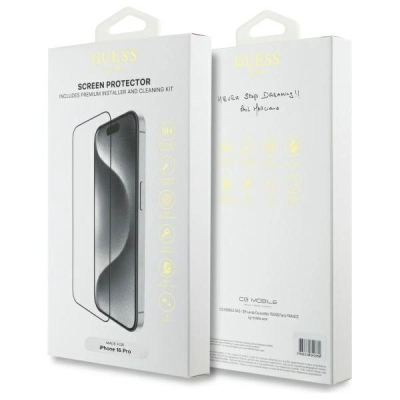 Qelq mbrojtës Guess Screen Protector për iPhone 16 Pro 6.3", 2.5D, transparent