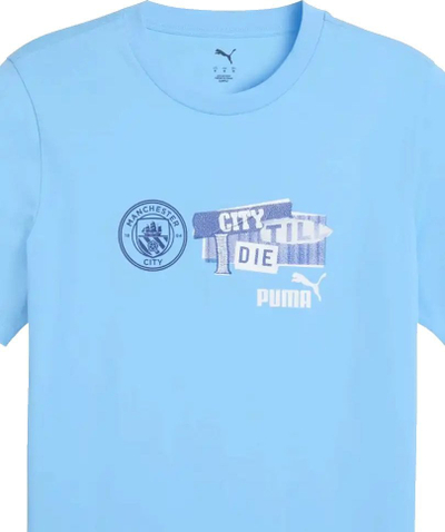 Bluzë Puma Manchester City ftbNGRY Tee, pambuk 100%, për meshkuj, blu
